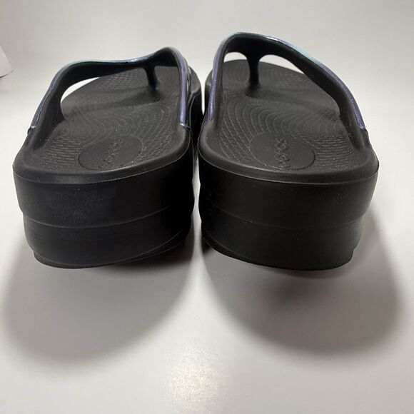 OOFOS OOLALA Luxe Flip Flop Women’s Size 7 Thong Recovery Sandals Metallic - Picture 3 of 11